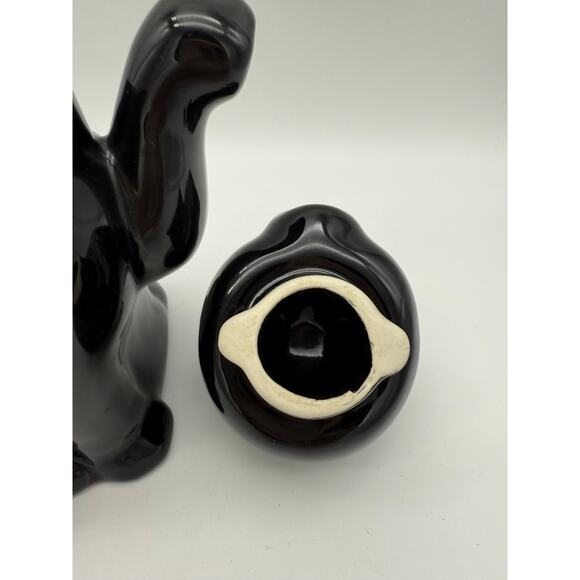 Vintage Albert Kessler Black Glossy Kitty Sitting Lucky Cat Small 7 Tall Teapot - Picture 6 of 8